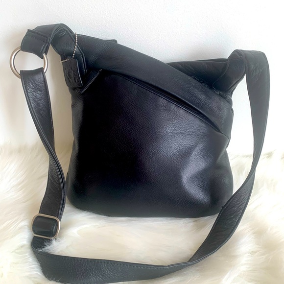 Osgoode Marley Handbags - Osgoode Marley Jessica Kris Black Pebble Leather Shoulder or Cross Body Bag